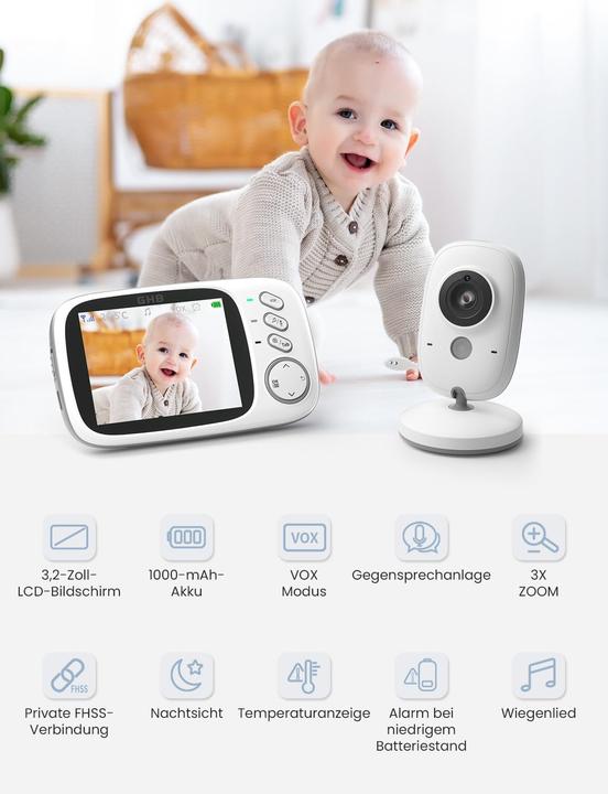 Actual product image GHB Babyphone mit Kamera und LCD-Display (Video & Audio)