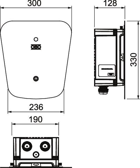 Immagine prodotto OBO Bettermann Wallbox WB AC BL KS Key 330x300x127 sw PC (Tipo 2, 22 kW)