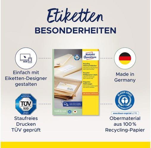 Immagine prodotto Avery Etichette universali 105 x 48 mm, 10 Blatt