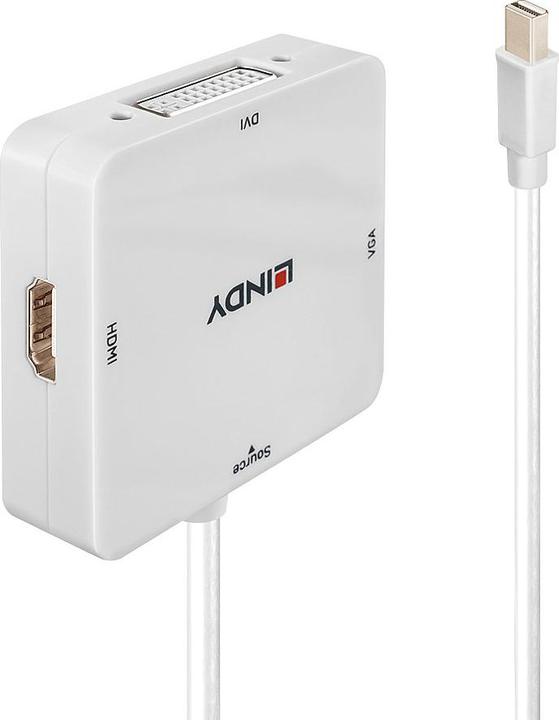 Immagine prodotto Lindy Mini-DP 1.2 a HDMI 2.0, DVI-D e convertitore VGA Supporta i segnali HDMI 2.0 Ultra HD 4K e HDCP2.2. (HDMI, 6 cm)