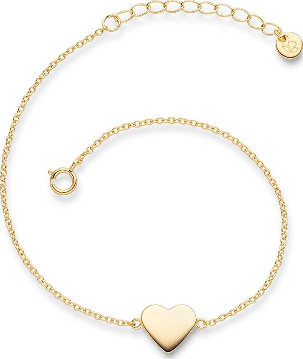 Glanzstücke München Damen Herz Sterling Silber gelbgold 17,0 cm Basislänge + 3,0 cm Verlängerung - 9528 (17 cm, Sterling Silber)