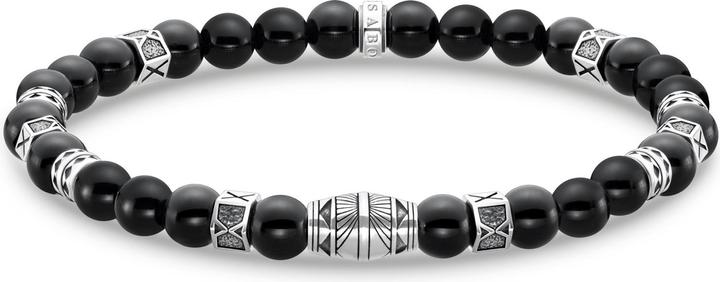 Produktbild Thomas Sabo Armband mit Schwarzen Onyx Beads Silber (17 cm, Geschwärzt, 925 Sterlingsilber)