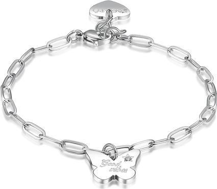 Actual product image Sagapo S'Agapo SBM55 Women's Steel Bracelet with Butterfly Symbol