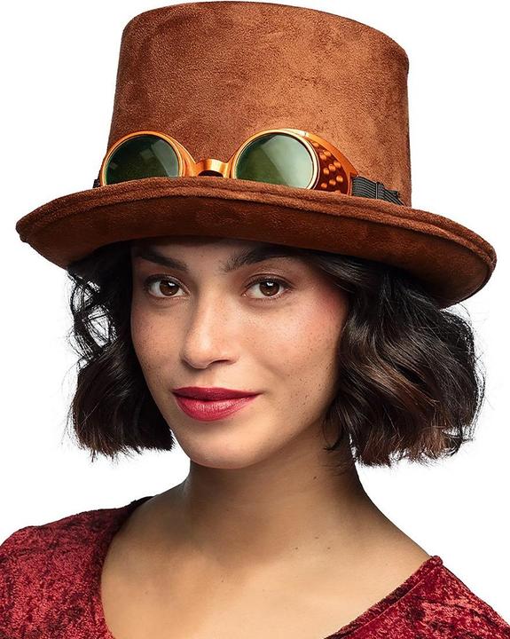 Image du produit Boland Steampunk Hut in Lederoptik Braun mit Brille