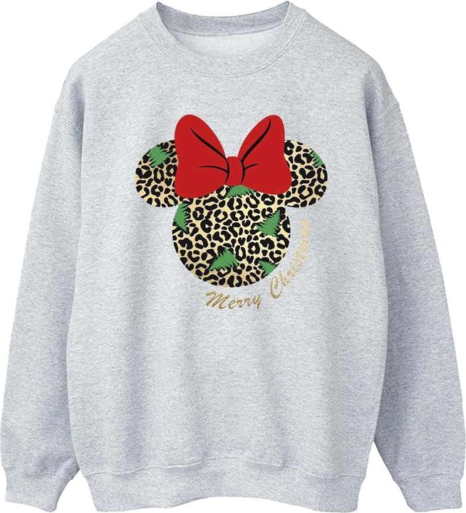 Actual product image Disney Mens Minnie Mouse Leopard Christmas Sweatshirt (M)