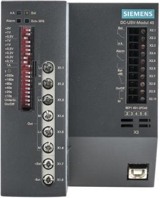 Produktbild Siemens SITOP DC-USV-Modul 24V 40A USB (960 VA, 960 W, Online-Doppelwandler USV)