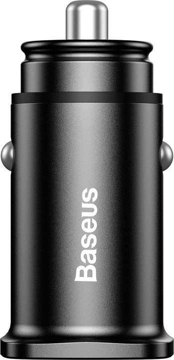 Actual product image Baseus Square metal A+A 30W Dual QC3.0 Quick Car Charger Black