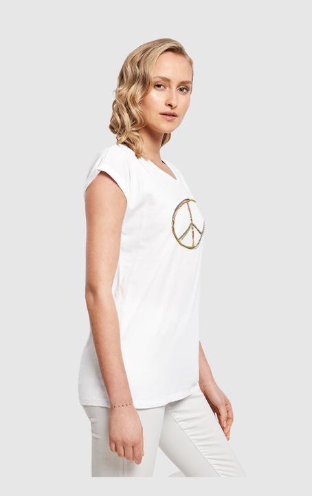 Image du produit Merchcode Peace Multicolor avec tee-shirt femme à épaules étendues - 161399 (XS)