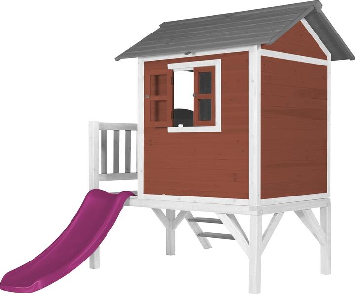 Produktbild Axi Lodge XL Spielhaus Skandinavisches Rot - Lila Rutsche