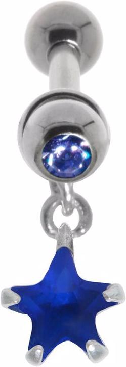 Actual product image Bijouteria Ear piercing (Brass with silver plating, Zirconia, Surgical steel 316L, Crystal)