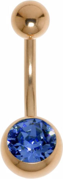 Bijouteria Bauchpiercing (Chirurgenstahl 316L, PVD Beschichtung (goldfarbig), Premium Kristall)