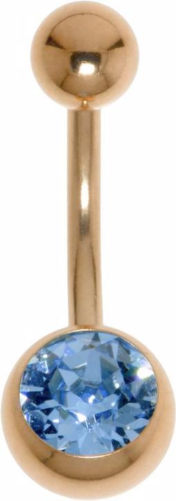 Produktbild Bijouteria Bauchpiercing (Chirurgenstahl 316L, PVD Beschichtung (goldfarbig), Premium Kristall)