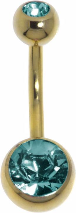 Produktbild Bijouteria Bauchpiercing (Kristall, Zirconium Stahl, PVD Beschichtung (goldfarbig))