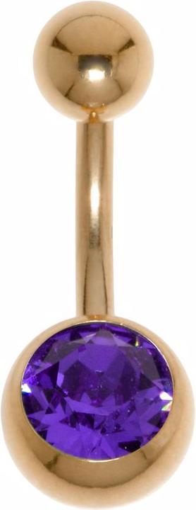 Bijouteria Bauchpiercing (Chirurgenstahl 316L, PVD Beschichtung (goldfarbig), Premium Kristall)