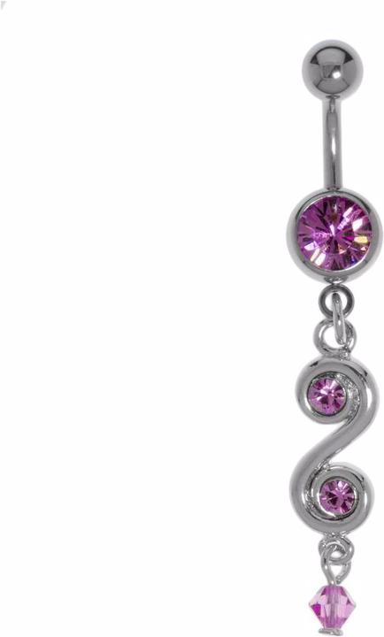 Bijouteria Bauchpiercing (Messing rhodiniert, Acrylglas, Chirurgenstahl 316L, Kristall)