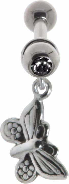 Bijouteria Ohrpiercing (Chirurgenstahl 316L, Kristall, Messing mit Silberbeschichtung)