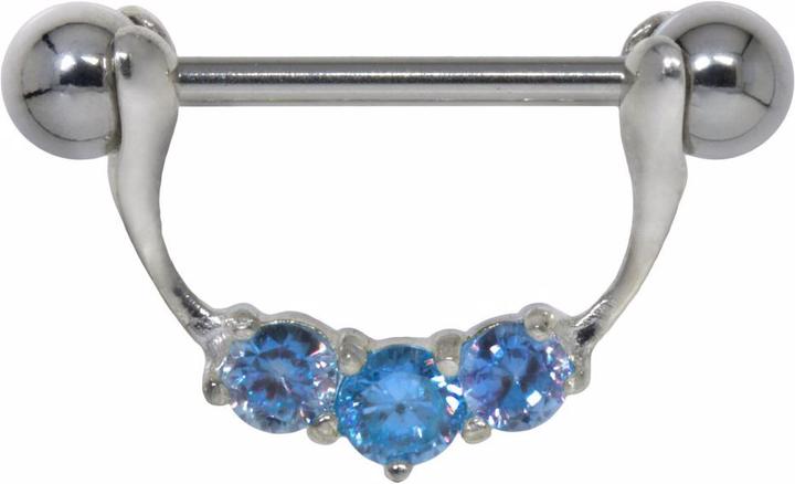 Bijouteria Brustpiercing (Chirurgenstahl 316L, Silber 925, Zirkonia)