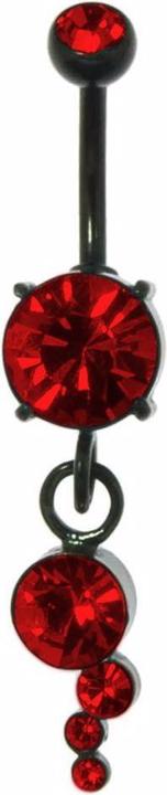 Bijouteria Bauchpiercing (Kristall, PVD Beschichtung (schwarz), Chirurgenstahl 316L)
