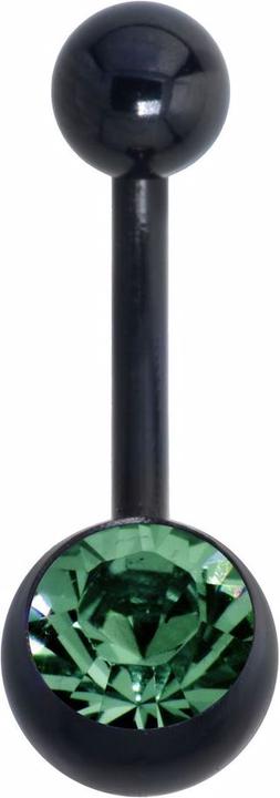 Bijouteria Bauchpiercing (Kristall, PVD Beschichtung (schwarz), Titan)