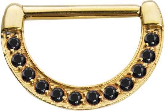 Bijouteria Brustpiercing (Chirurgenstahl 316L, Zirkonia, PVD Beschichtung (goldfarben))