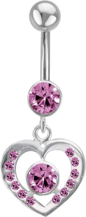 Produktbild Bijouteria Bauchpiercing (Silber 925, Chirurgenstahl 316L, Kristall)