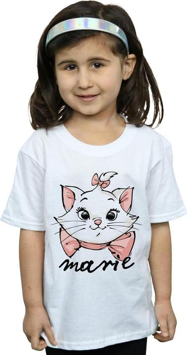Actual product image Disney Girls The Aristocats Marie Sketch Face Cotton T-Shirt (152, 158)