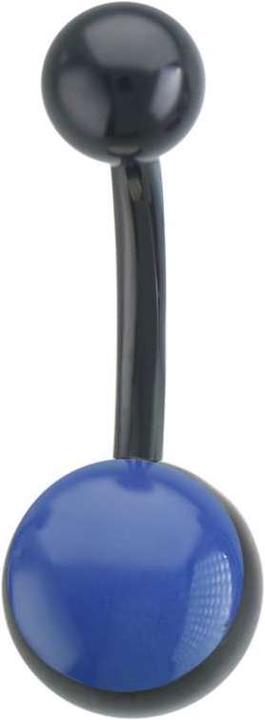 Bijouteria Bauchpiercing (Chirurgenstahl 316L, PVD Beschichtung (schwarz), Email)
