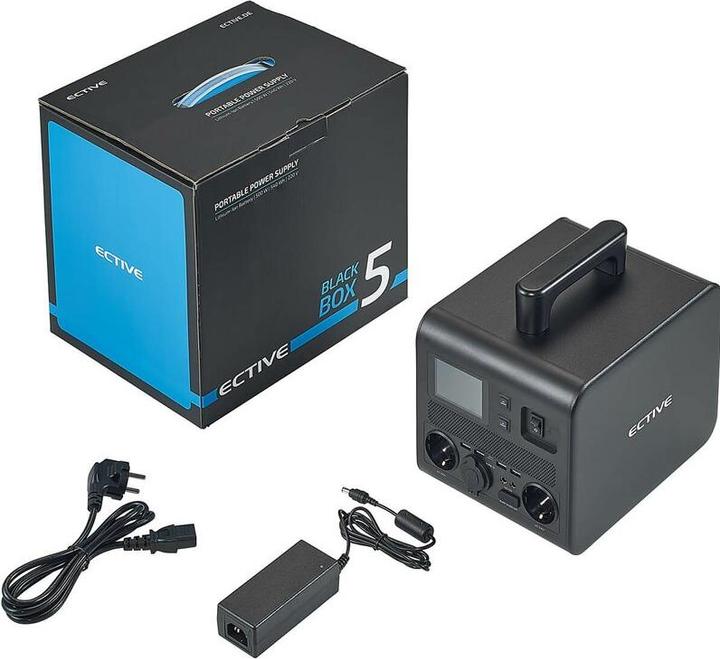 Immagine prodotto Ective BlackBox 5 Lithium Powerstation 500W 512Wh Batteria con USB 12V 230V Camping (512 Wh, 8.50 kg)