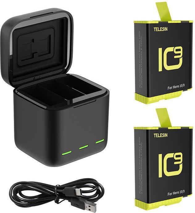 Immagine prodotto Telesin Set di caricabatterie 3-in-1 (Eroe 9, GoPro Hero 10)