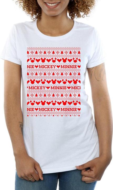 Image du produit Disney - T-shirt MICKEY AND MINNIE CHRISTMAS FAIR ISLE - Femme (S)