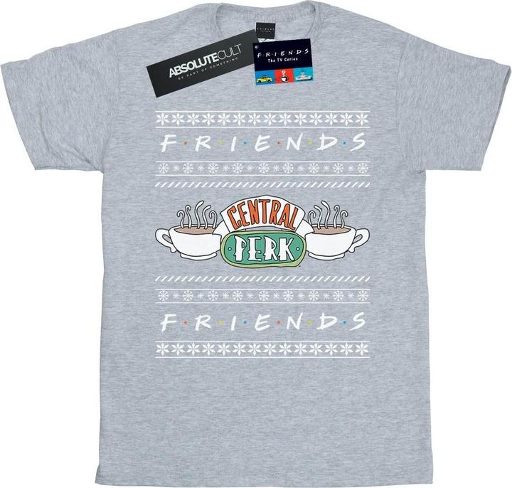 Actual product image Friends Womens/Ladies Fair Isle Central Perk Cotton Boyfriend T-Shirt (L)