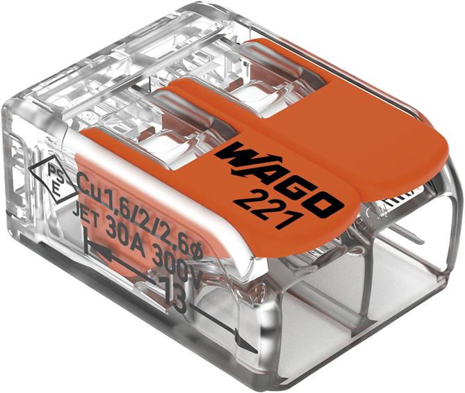 Image du produit Wago Borne de jonction, 2x 0.5 - 6mm², transparent, 10 pcs.