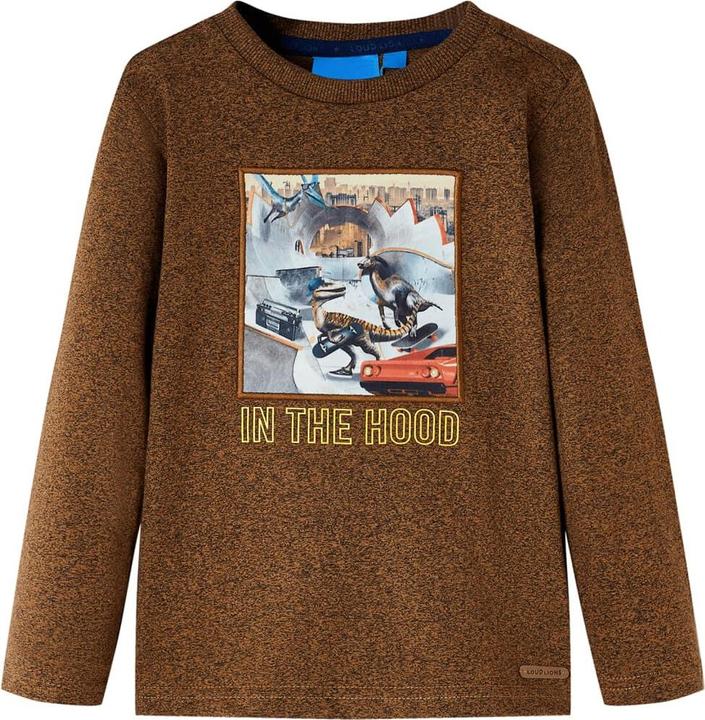Actual product image VidaXL Children's long-sleeved shirt Cognac Melange 92,Material: 50 (92)