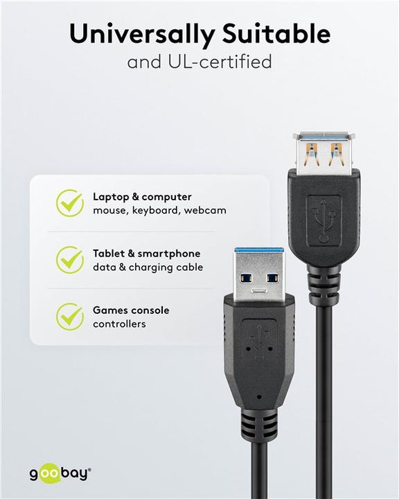 Produktbild Monacor USB A — USB A (1.80 m, USB 3.0)