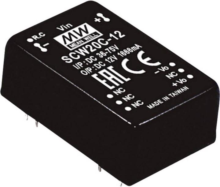 MeanWell Modules de conversion DC/DC série SCW20 DIP/DIL Case Single Output 1 régulé