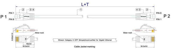Actual product image Wirewin Network cable (U/FTP, CAT6, 1.50 m)