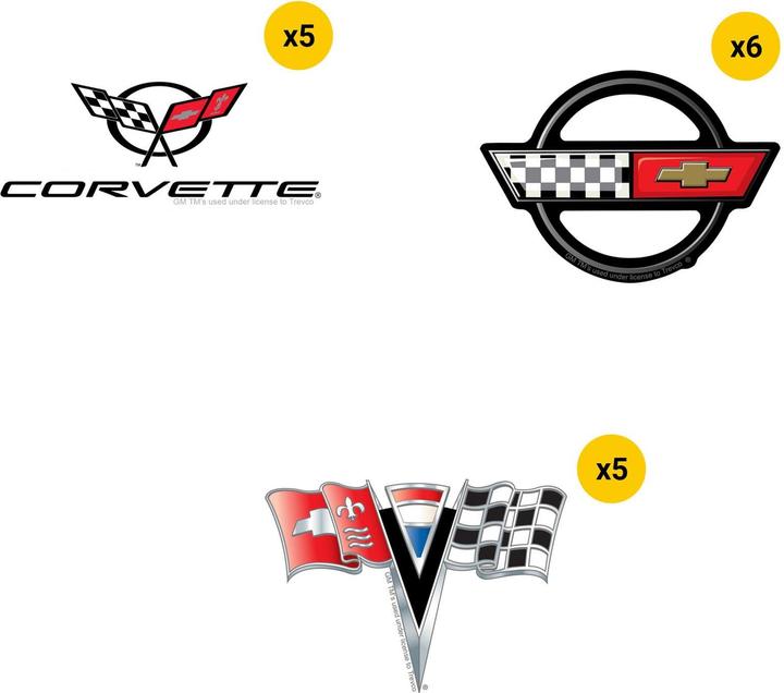 Produktbild Chevrolet Logo Aufkleber Corvette Deluxe 50erPack Vinyl