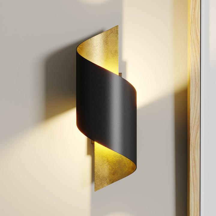 Image du produit Lindby Applique murale en métal Desirio, noir et or (330 lm, G9)