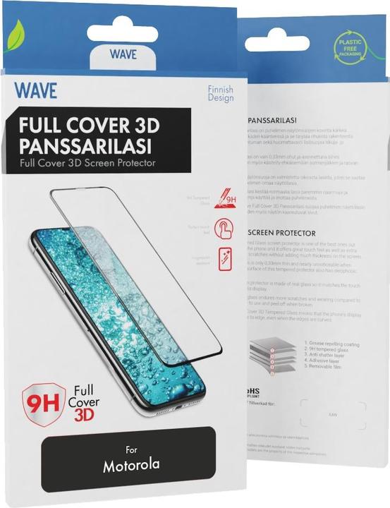 Actual product image Wave Full Cover 3D -panssarilasi, Motorola Edge 40 Neo, musta kehys (1 Piece, Motorola Edge 40 Neo)
