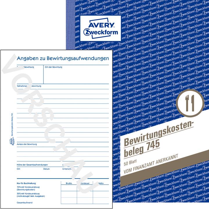 Image du produit Avery Document de frais de réception (50 x)
