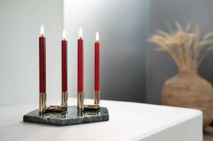 Actual product image Piffany Copenhagen Uyuni - LED mini taper candle 2-pack - Red, Smooth - 1,3x13,8 cm (UL-TA-RE01312-2) (2 x)