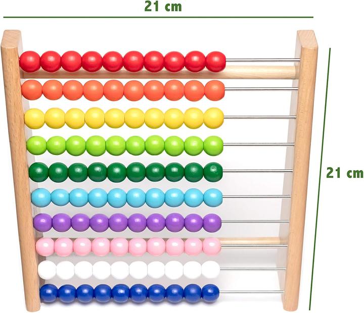 Actual product image Activity Board Beech arithmetic frame for primary school pupils / 100 wooden arithmetic board / colourful balls