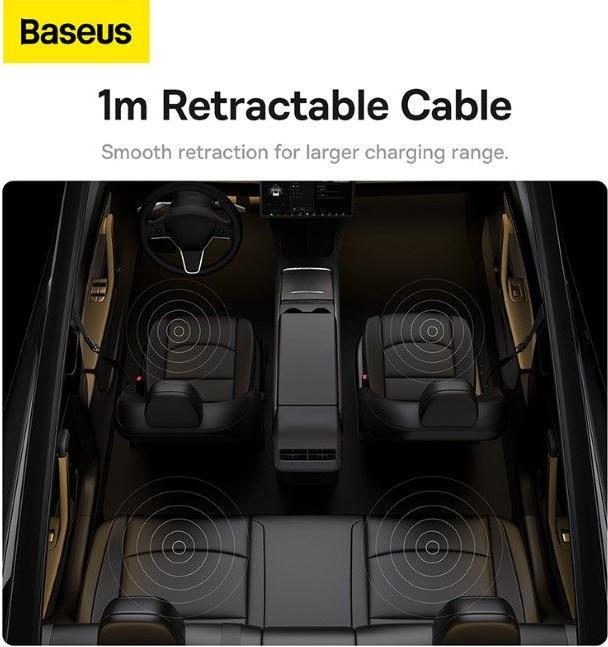 Immagine prodotto Baseus HUB USB serie T-Space per Tesla Model 3 / Y con cavo USB C integrato da 45 W - Nero