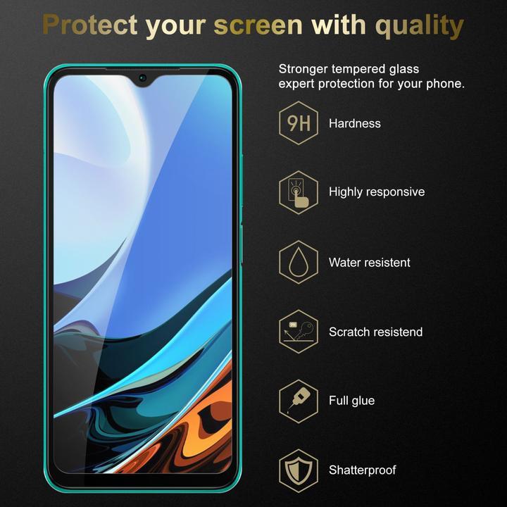 Actual product image Cadorabo Full screen display protection glass (1 Piece, Xiaomi Redmi 9T)