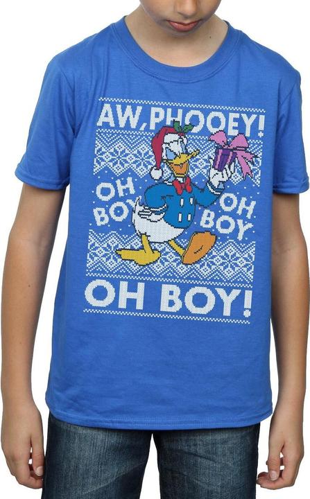 Actual product image Disney Boys Donald Duck Christmas Fair Isle T-Shirt (152, 158)