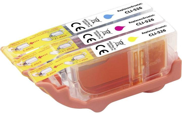 Immagine prodotto Renkforce La confezione combinata di inchiostri sostituisce Canon CLI-526 CMY (4541B009) Ciano compatibile (M, Y, C)