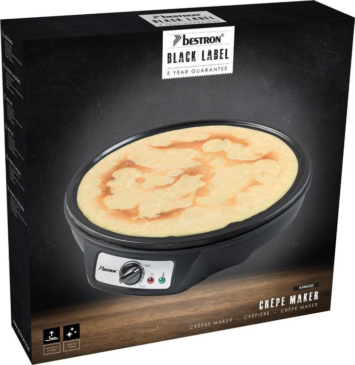 Image du produit Bestron Crêpière au design rétro, pour les crêpes de Ø 30 cm, y compris le répartiteur de pâte et le