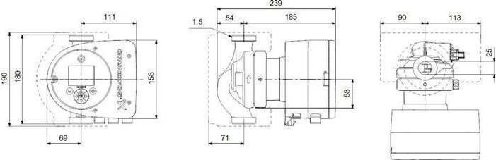 Actual product image Grundfos Electronically controlled circulation pump MAGNA3 32-80 180 mm 2" 97924635
