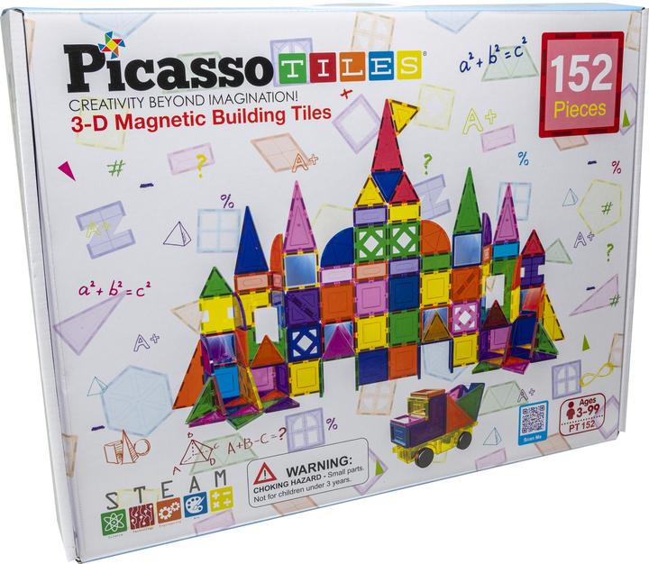 PicassoTiles Picasso Tiles - Jeu de construction magnétique 3-D (152 pcs) (PT152)