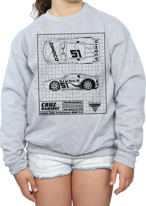 Immagine prodotto Disney Cars Cruz Ramirez Blueprint Felpa Ragazze (152, 158)